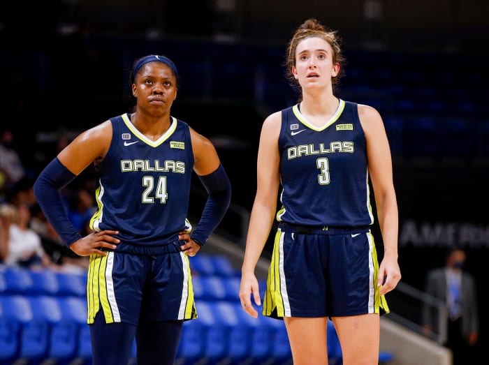 Arike Ogunbowale and Marina Mabrey